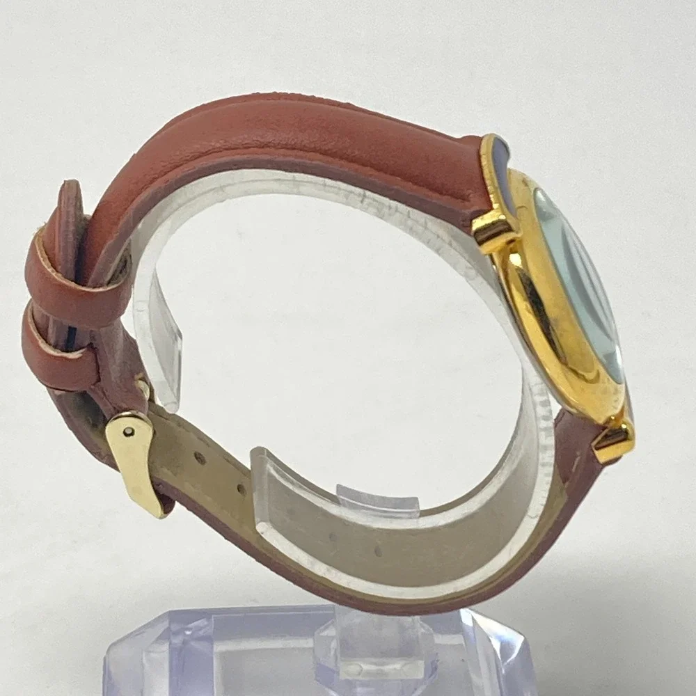 Forelli Watch Women 31mm Gold Tone Blue Dial Domed Crystal New Battery 8.5